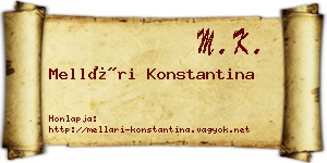 Mellári Konstantina névjegykártya